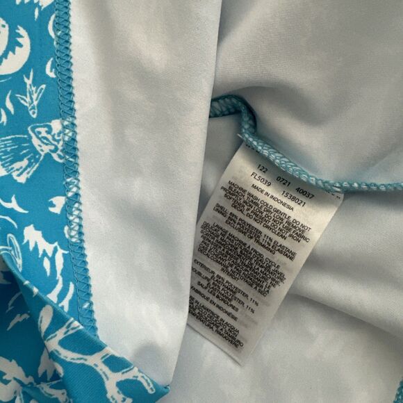 Palm Print Tank Dress Large Blue Sleeveless Vacay Size L PFG Columbia Sportwear - Picture 13 of 13